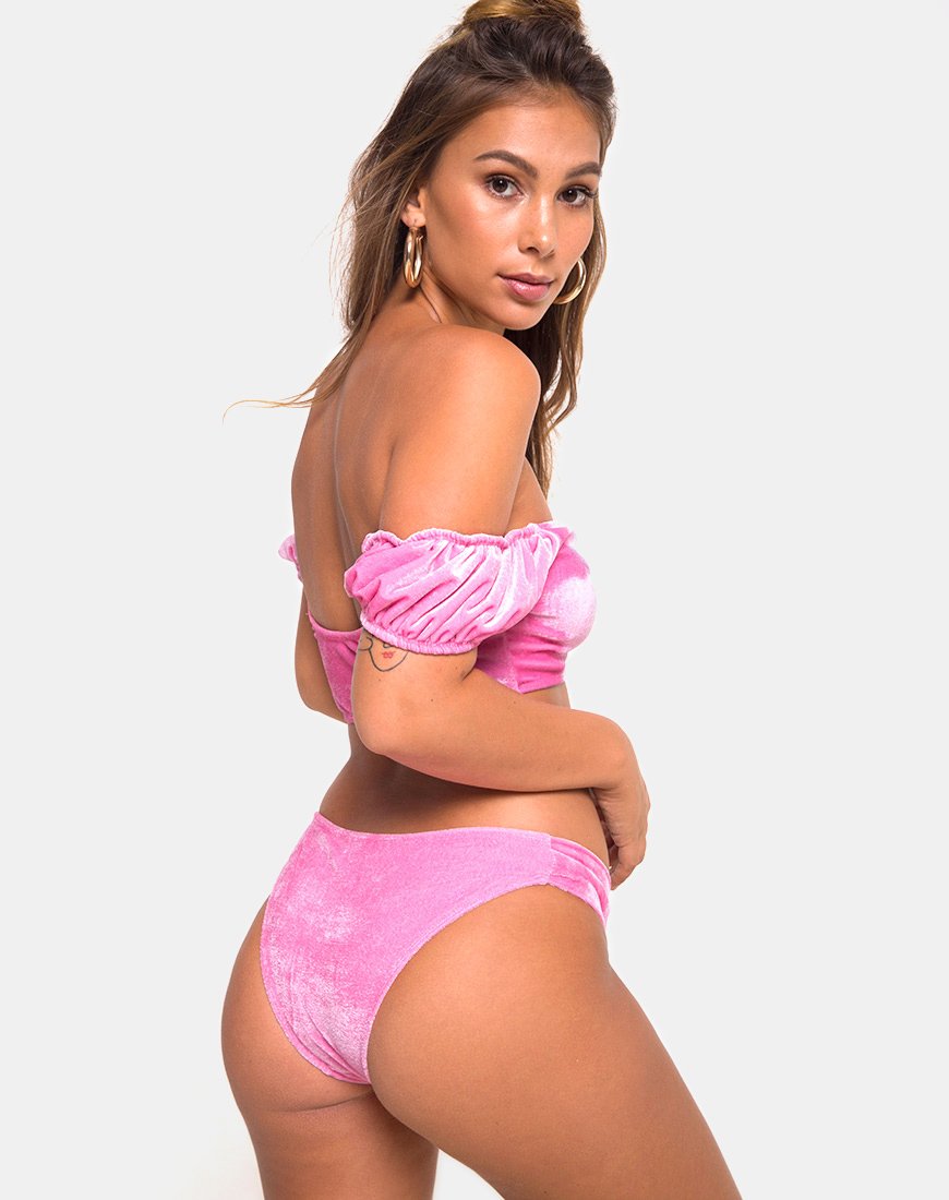 Image of Fabienne Bikini Top in Velvet Candy Pink