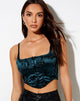 Image of Elicia Crop Top in Rose Flock Forest Green