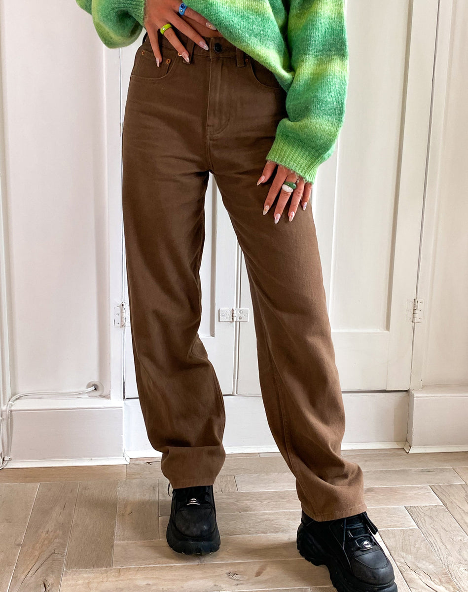 90's Wide Leg Dark Brown Jeans | Parallel – motelrocks-com-eur