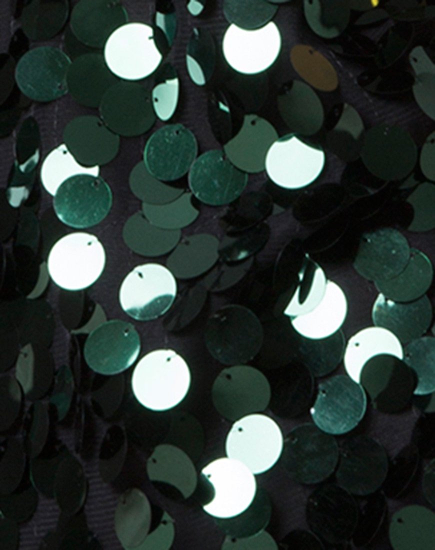 Image of Finn Dress in Disc Sequin Forest Green