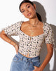 Image of Flaba Crop Top in Daisy Day Cream