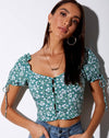 Image of Flaba Top in Floral Field Green