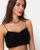 Image of Balien Crop Top in Fringe Black