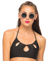 Image of Motel Flux Longline Bikini Top  In Black