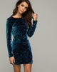 Image of Gabby Plunge Back Dress in Iridescent Opal Shine Sequin