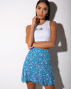 Image of Gaelle Mini Skirt in Bloom Baby Blue