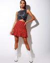 Image of Gaelle Skater Skirt in Falling for You Floral Red