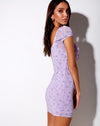 Image of Gaina Bodycon Dress in Love Bloom Lilac Flock