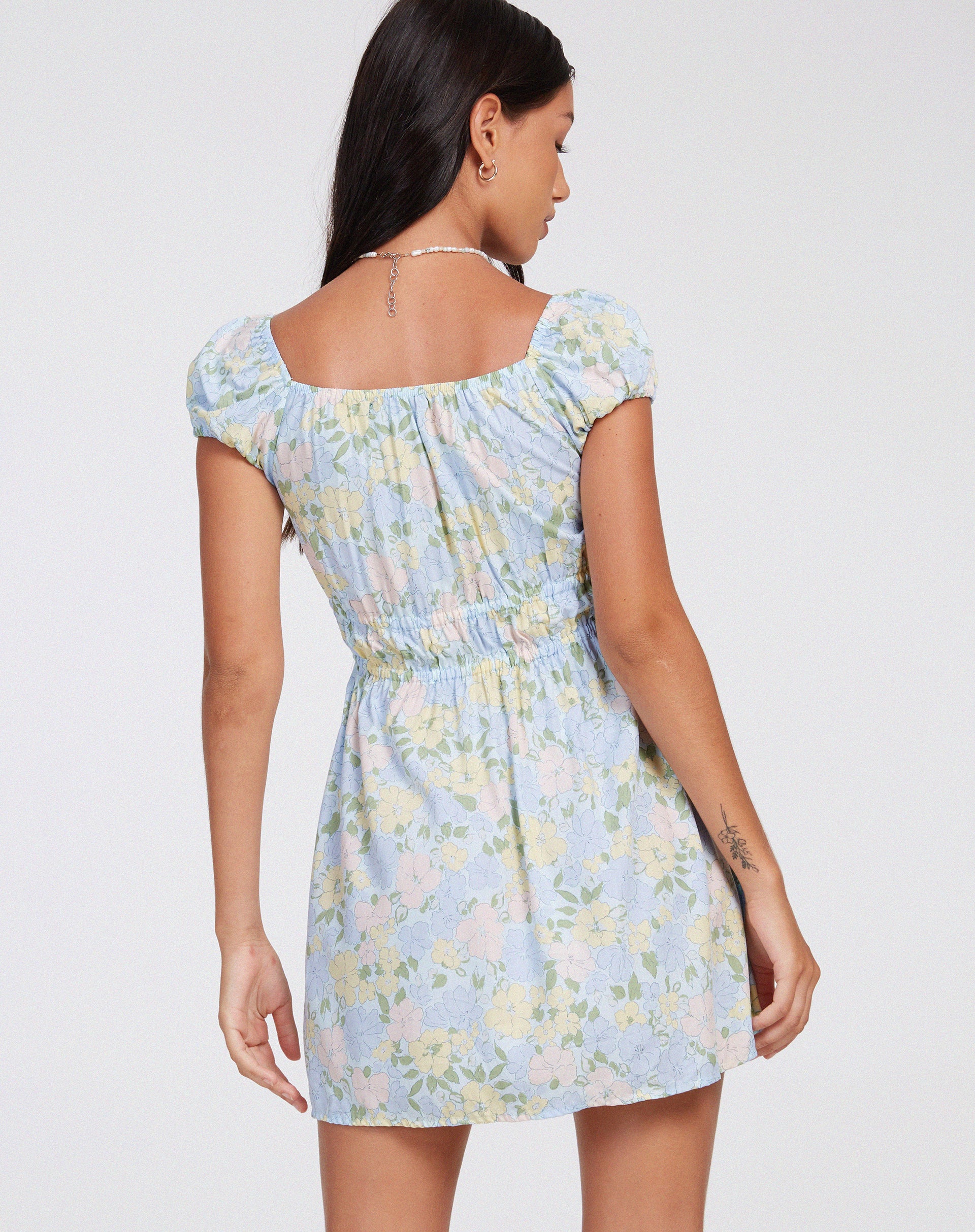 image of Galova Mini Dress in Washed Out Pastel Floral