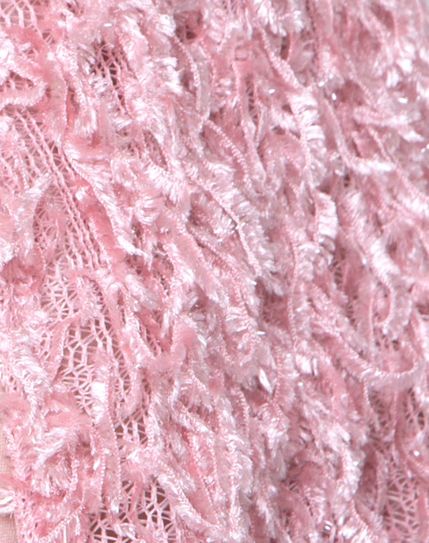 Image of Gasta Cardi in Shaggy Knit sugar Pink