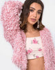 Image of Gasta Cardi in Shaggy Knit sugar Pink