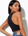 Image of Gilly Crop Top in Rib Black