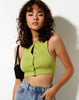 Image of Gilly Crop Top in Rib Leaf Green
