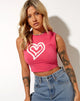 Image of Gimon Crop Top in Hot Pink Heart