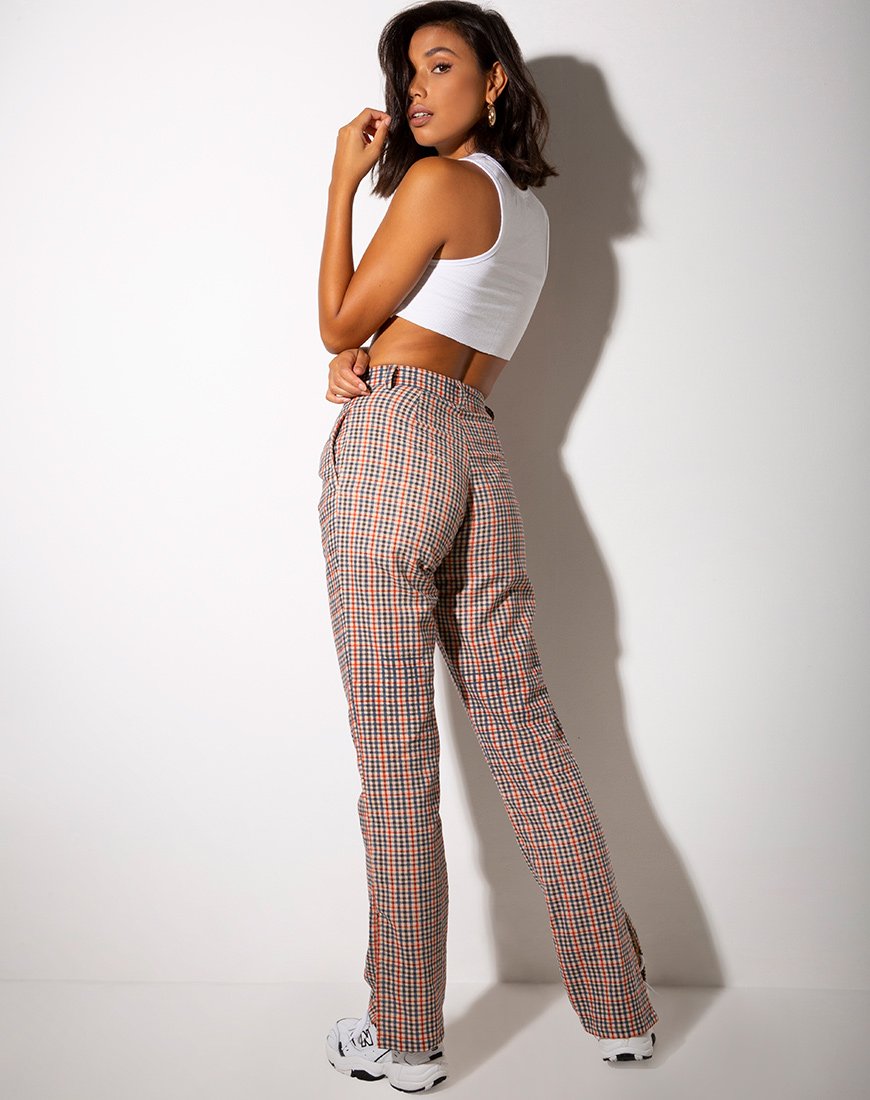 Image of Gira Split Hem Trouser in Country Check