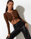 Gisy Crop Top in Cocoa Brown
