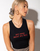 Image of Givas Crop Top in Black with Set Your Soul On Fire in Red