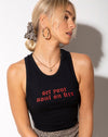 Image of Givas Crop Top in Black with Set Your Soul On Fire in Red