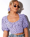 Image of Glarie Crop Top in Dainty Daisy Lilac