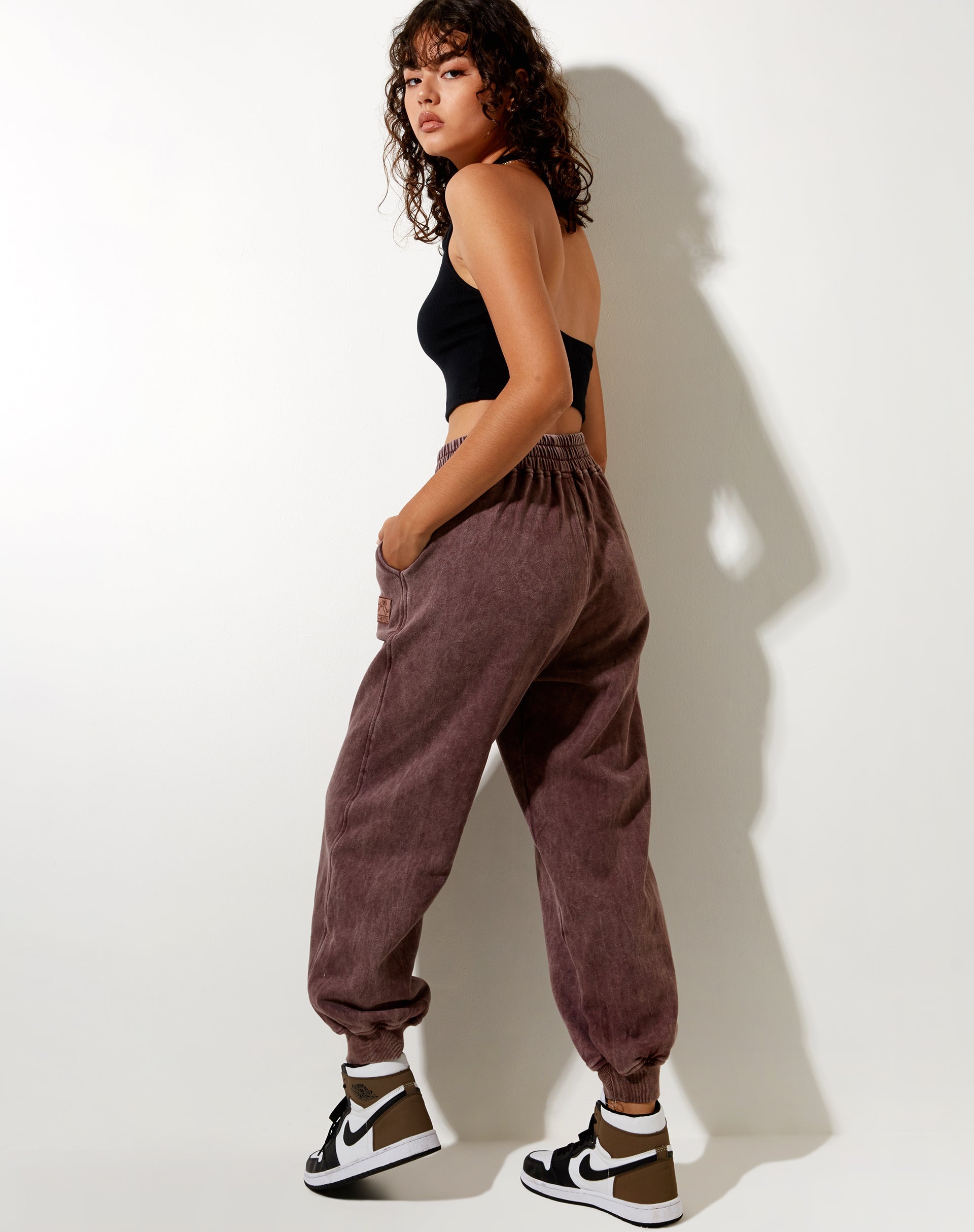 Image of Roider Jogger in Brown Wash LAmour Motel Label Embro