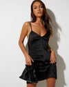 Image of Grizen Slip Dress in Satin Black