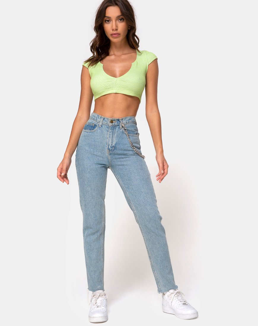 Image of Guanna Crop Top in Rib Lime