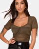 Image of Guinevre Top in Olive Net