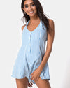 Image of Haden Halter Neck Playsuit in Basic Stripe Blue and White