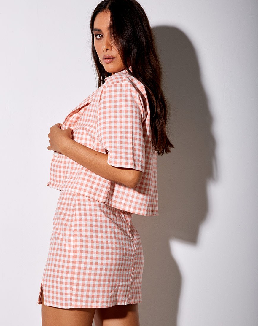Image of Hadys Shirt in Pink Check