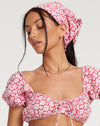 image of Haenji Crop Top in Apple Check Blush Red