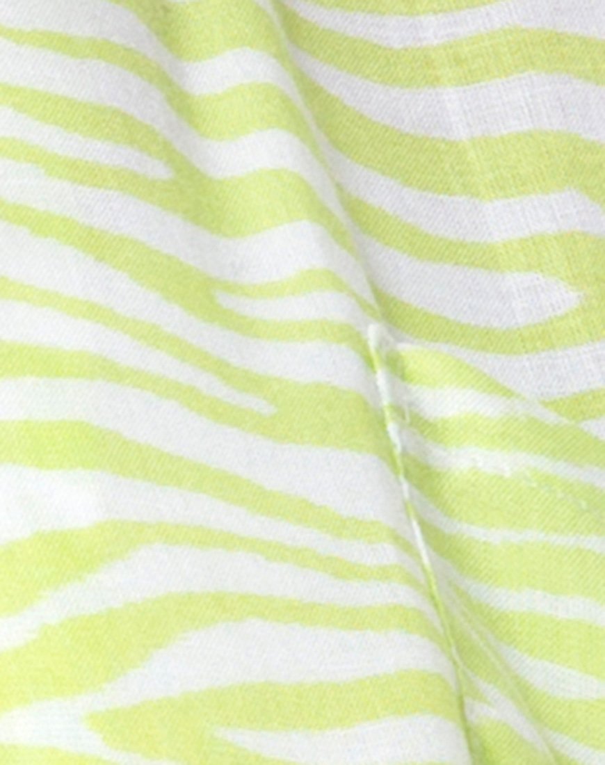 Image of Hawaiian Shirt in Classic Zebra Lime