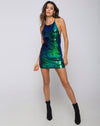 Image of Hedi Dress in Fishcale Sequin Green Iridescent