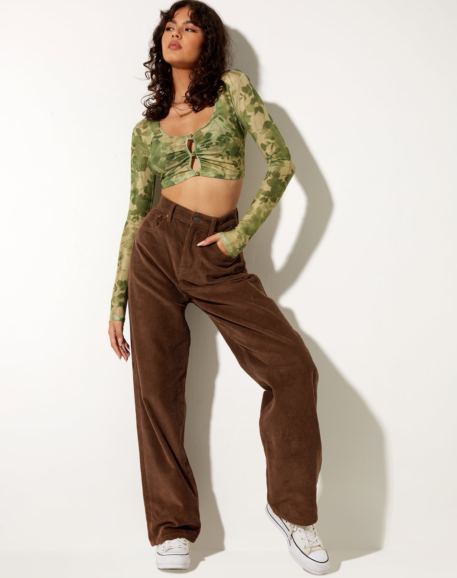 Image of Henru Cropped Cardi in Blurred Floral