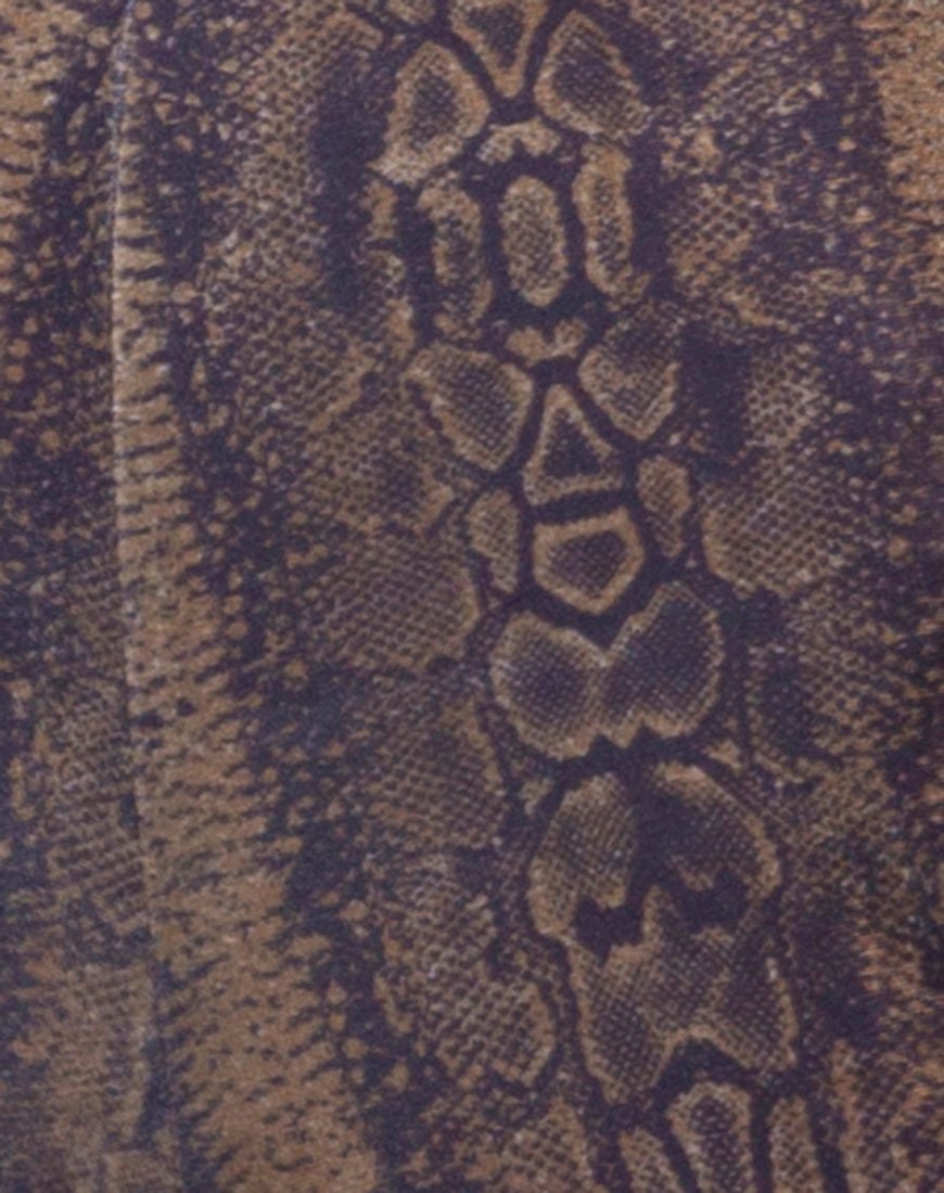 Image of Herlom Flare Trouser in Velvet Brown Snake