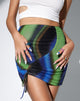 Image of MOTEL X OLIVIA NEILL Hiba Mini Skirt in Solarized Green and Blue