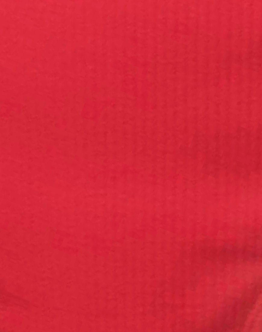Image of High Rise Bikini Bottom in Textured Baewatch Red