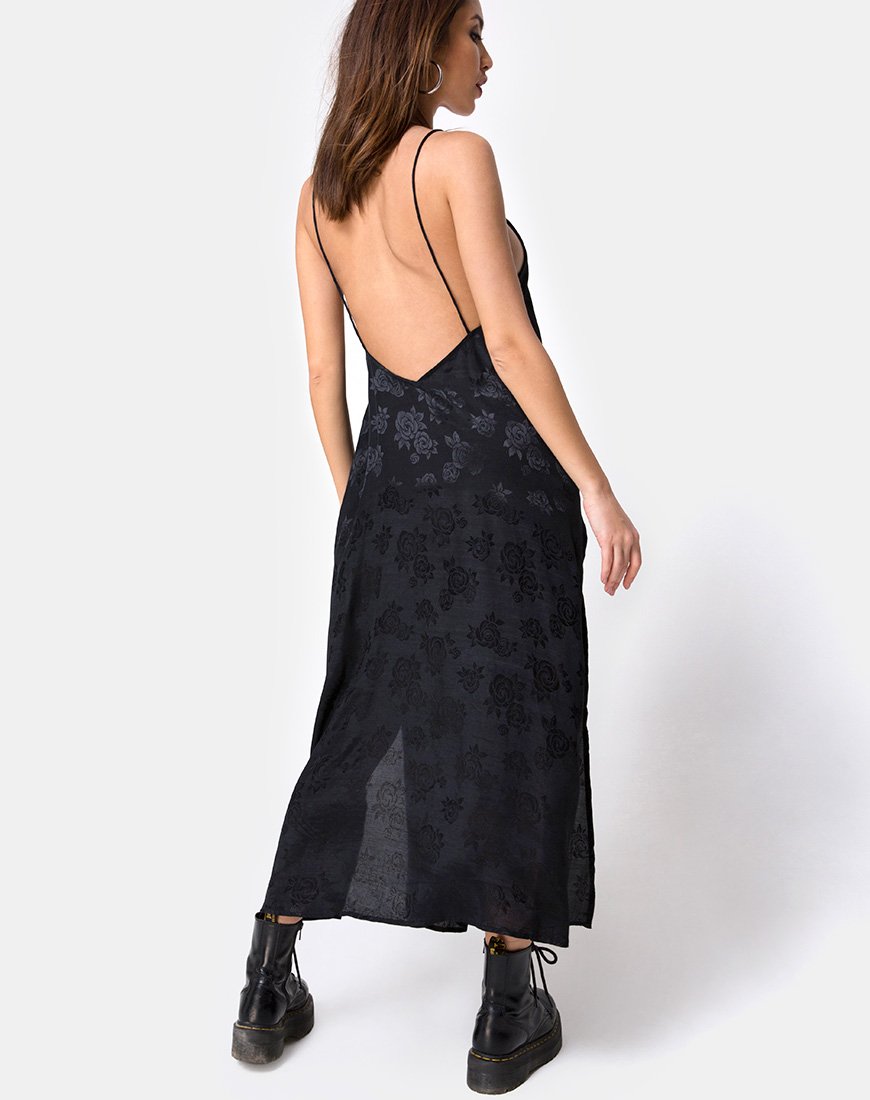 Motel hime maxi slip dress celestial black best sale