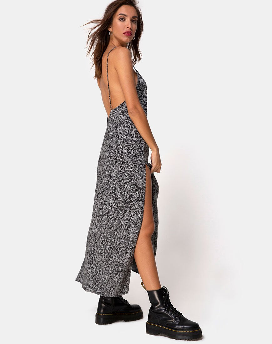 Image of Hime Maxi Dress in Ditsy Leopard Grey
