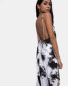 Image of Hime Maxi Dress in Mono Tie Dye Black and White