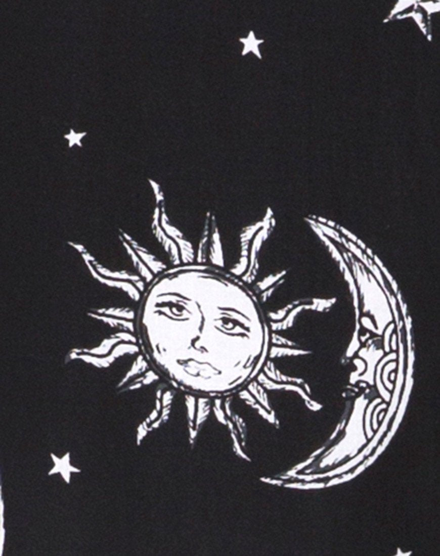 Image of Batis Maxi Dress in Sun Moon Stars BW