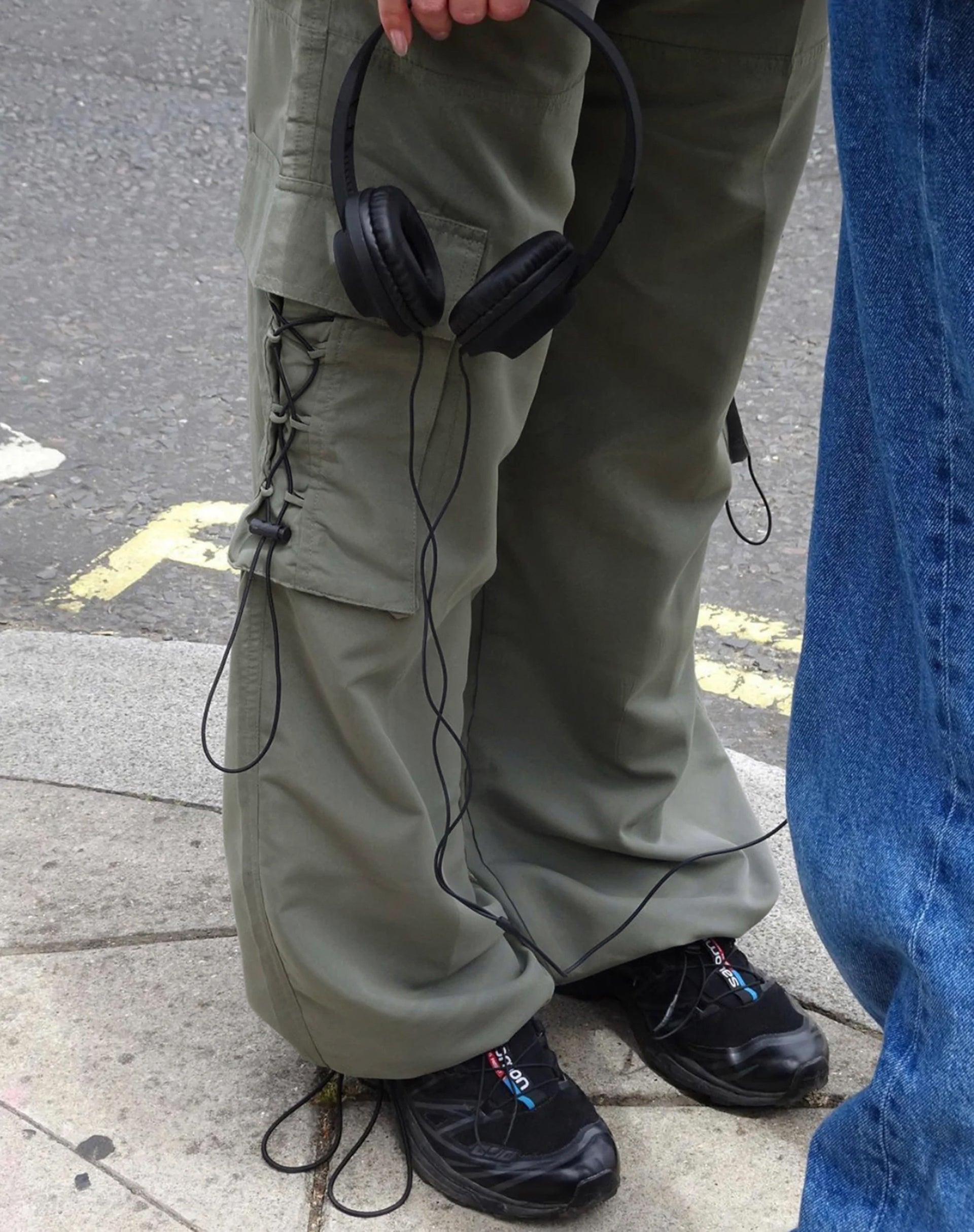 Image of MOTEL X JACQUIE Fabio Wide Leg Cargo Trousers in Grey