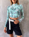 Image of Quelia Crop Top in Chinese Dragon Neo Mint