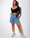 Image of Inalo Crop Top in Rib Black