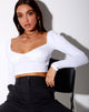 Image of Inalo Crop Top in Rib White