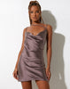 image of Iza Slip Dress in Satin Steel