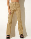 Image of Zoven Flare Trouser in Wavy Checker Yellow