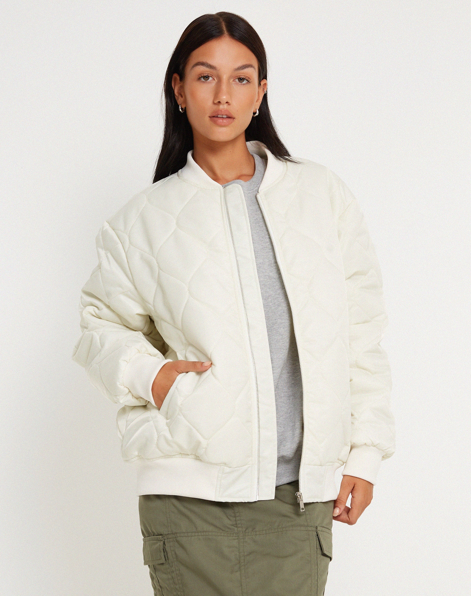 image of Jandi Jacket in Quilted Ecru