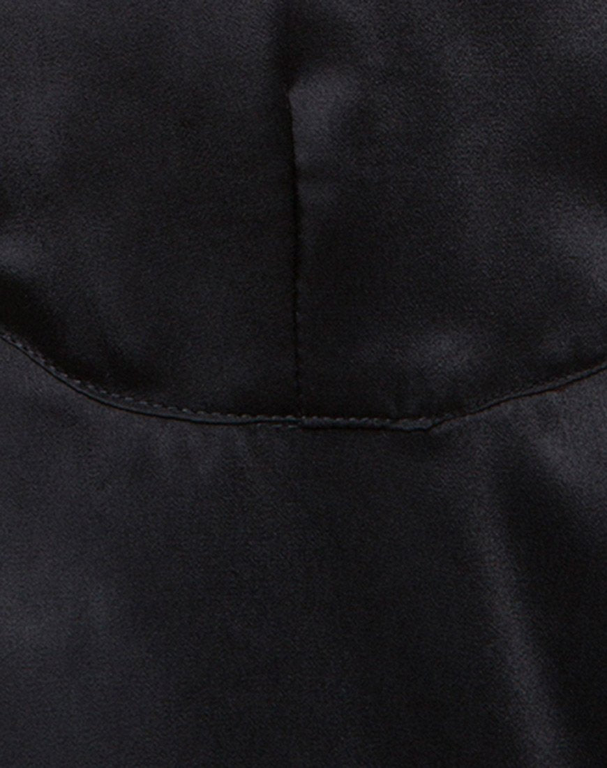 Image of Jasher Slip Dress in Satin Black