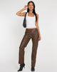 Image of Jastara Straight Leg Trouser in PU Brown