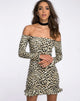 Image of Jazzie Off the Shoulder Dress in Cheetah